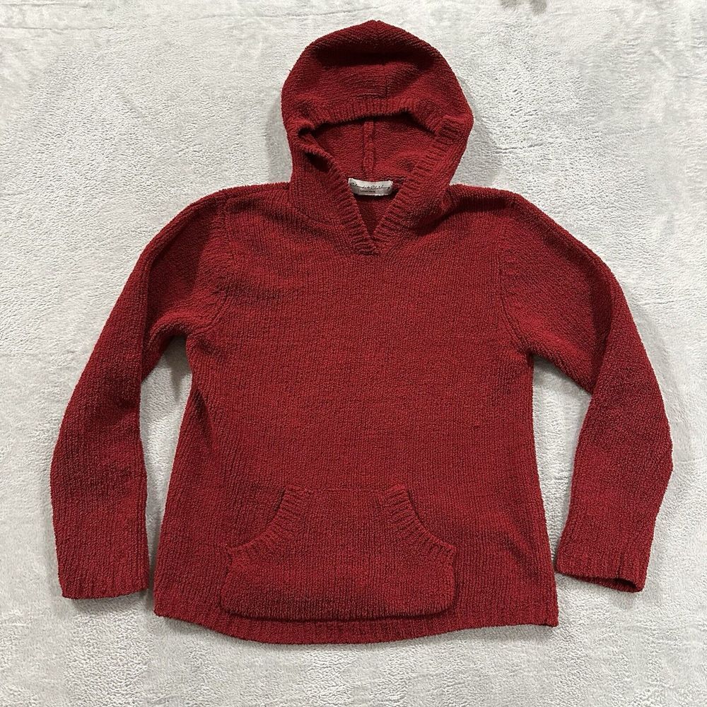 Colorado Clothing Luxury Knits Hooded Sweater Women Medium Red Y2K Boho